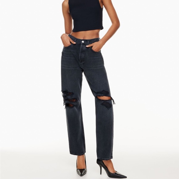 Agolde 90’s Denim - Distress Black - Picture 1 of 5